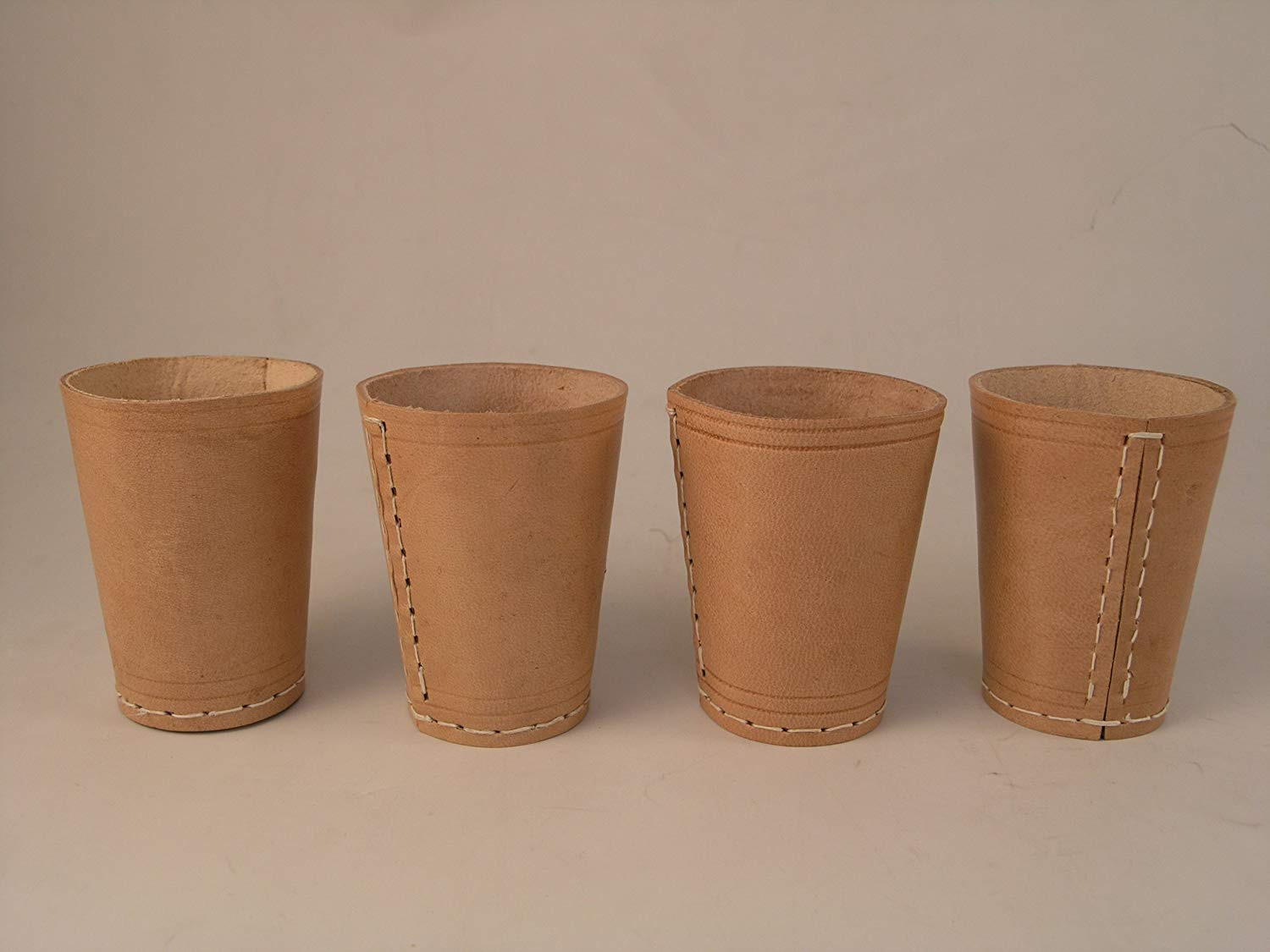 Set of 4 Leather dice cups