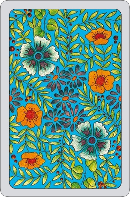 Summer flowers playing cards - blue