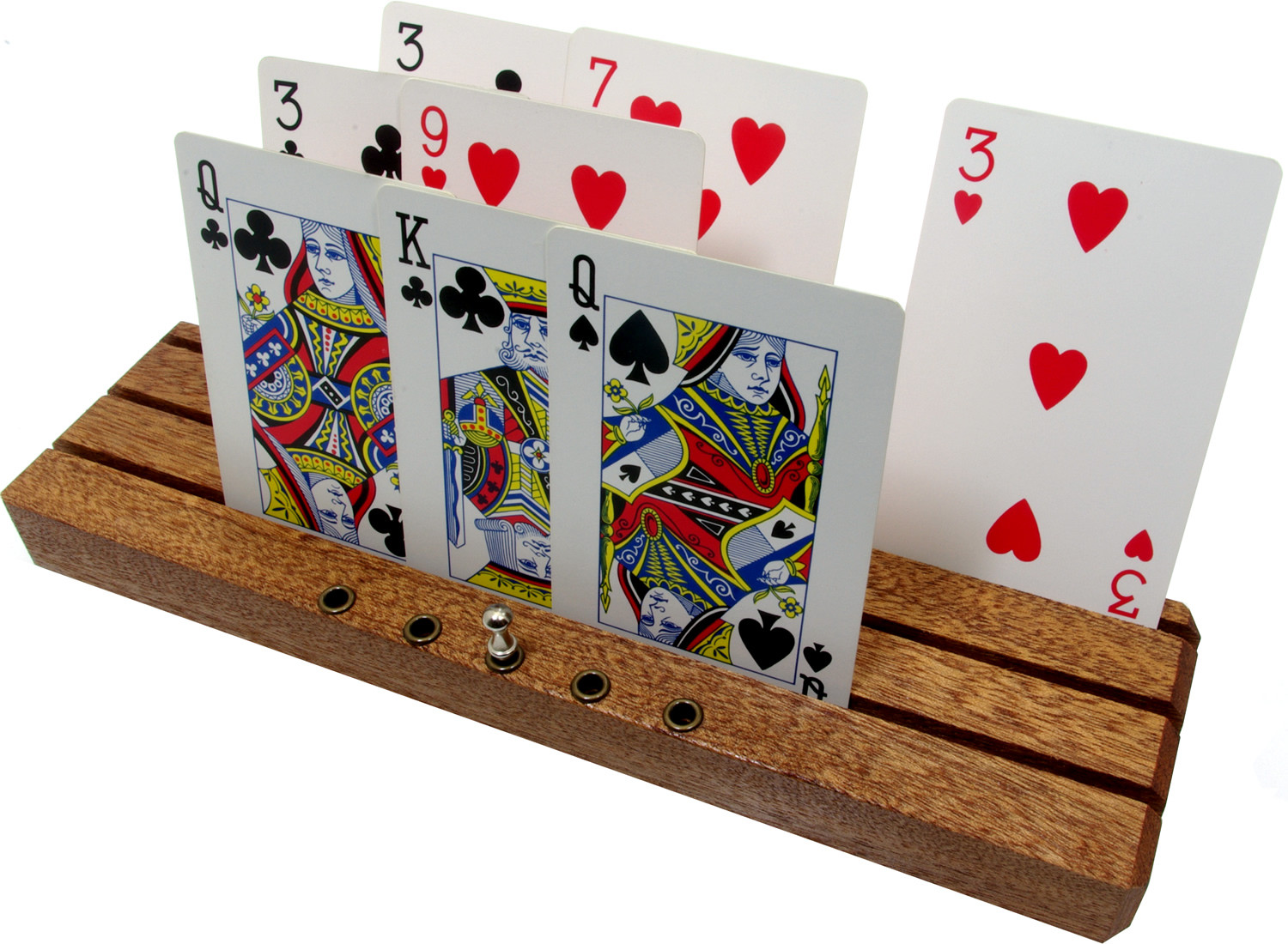 Deluxe playing card racks / holders with scoring pegs