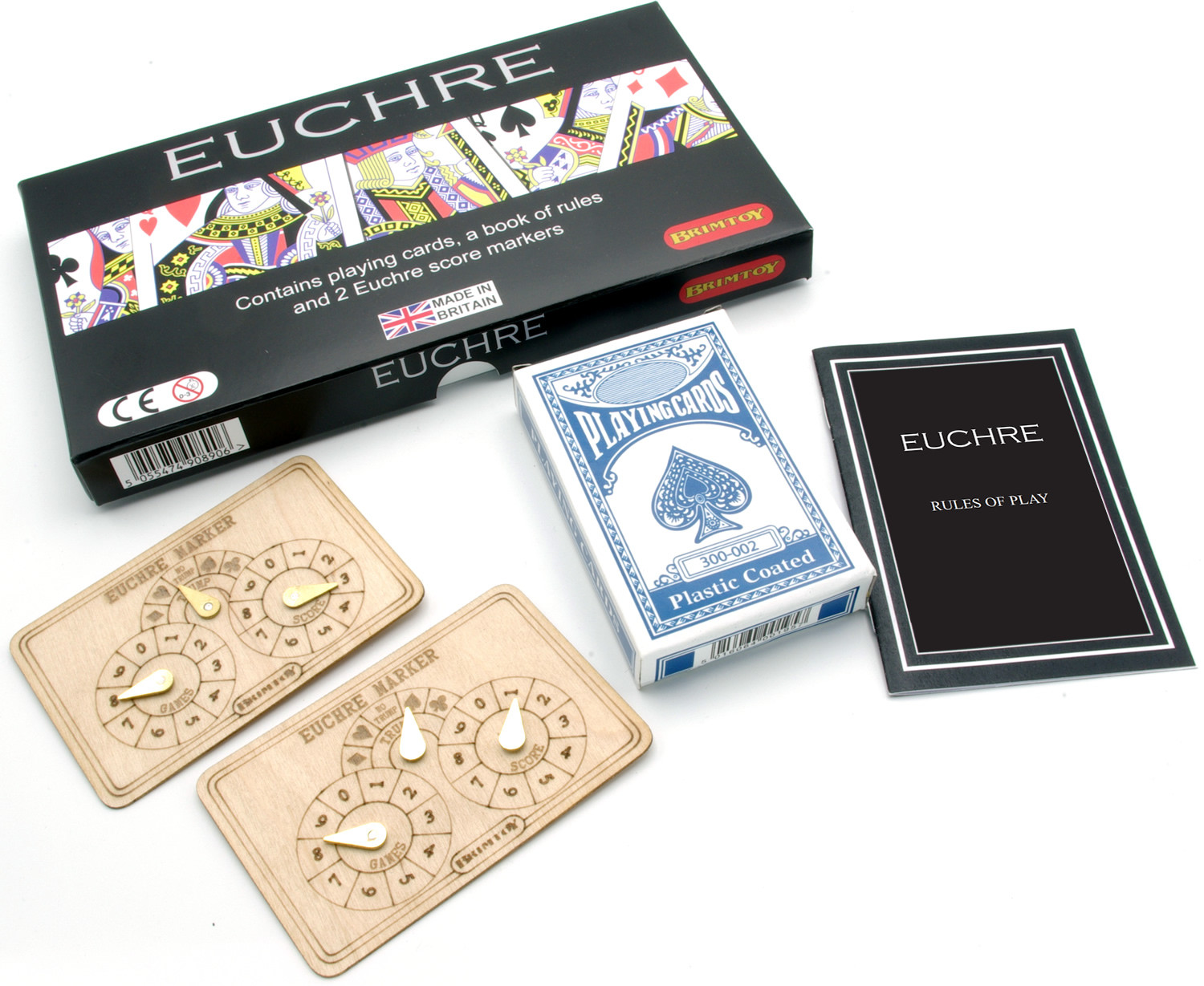 Euchre boxed playing card game set