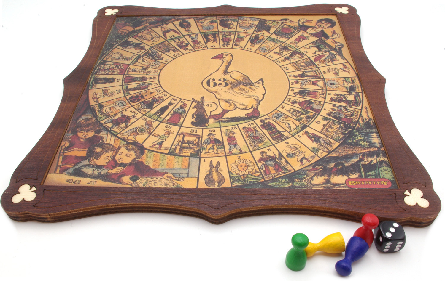 Game of Goose, traditional wooden board game