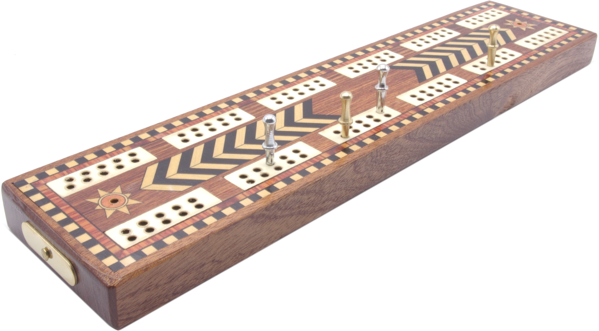 Inlaid reproduction antique cribbage board