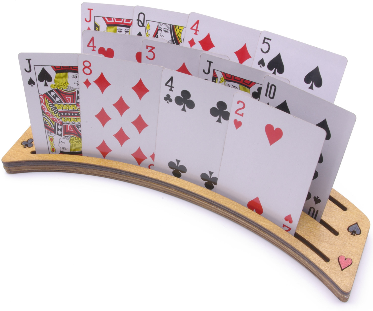 4 x Large Wooden Playing Card Holders