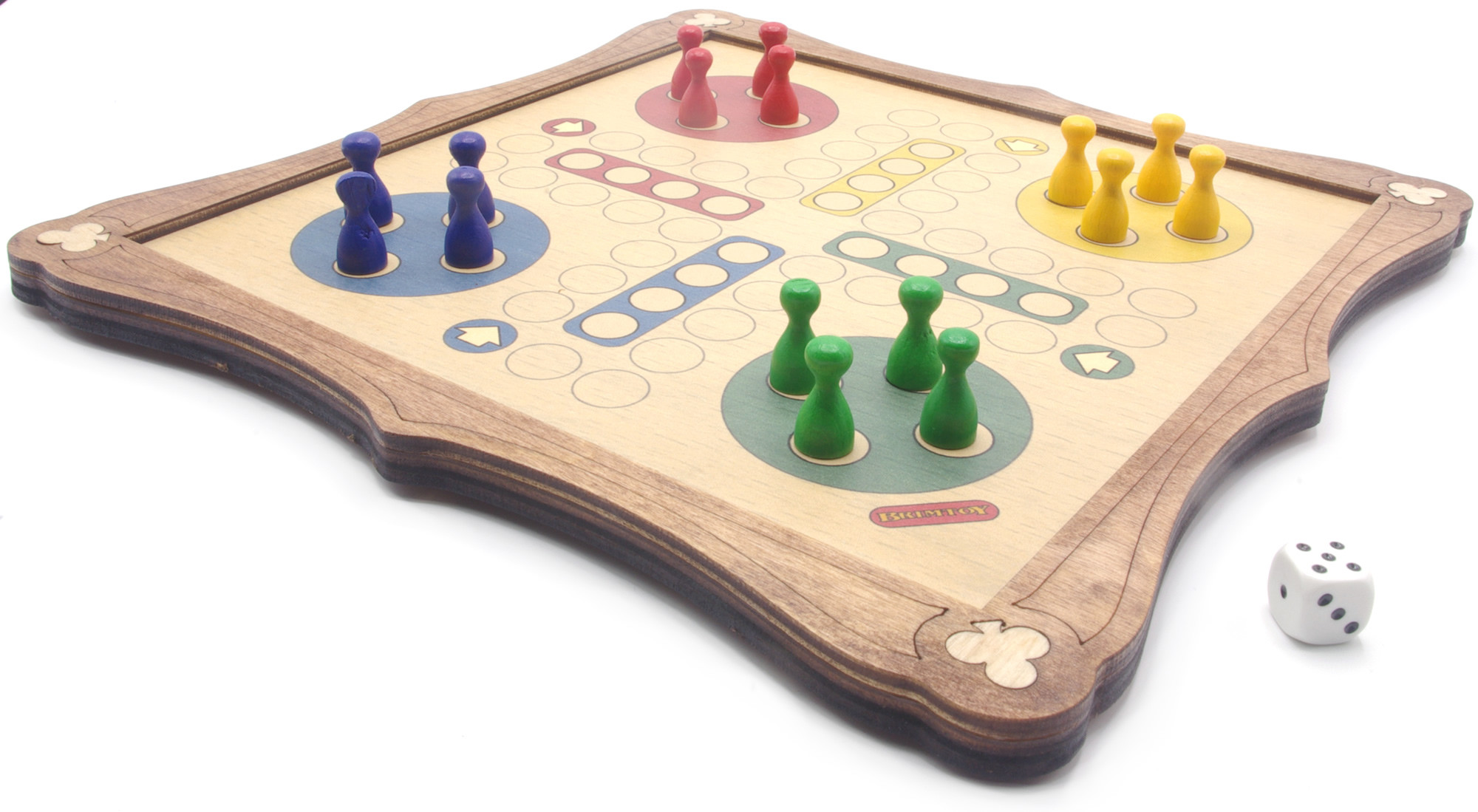 Ludo traditional wooden board game