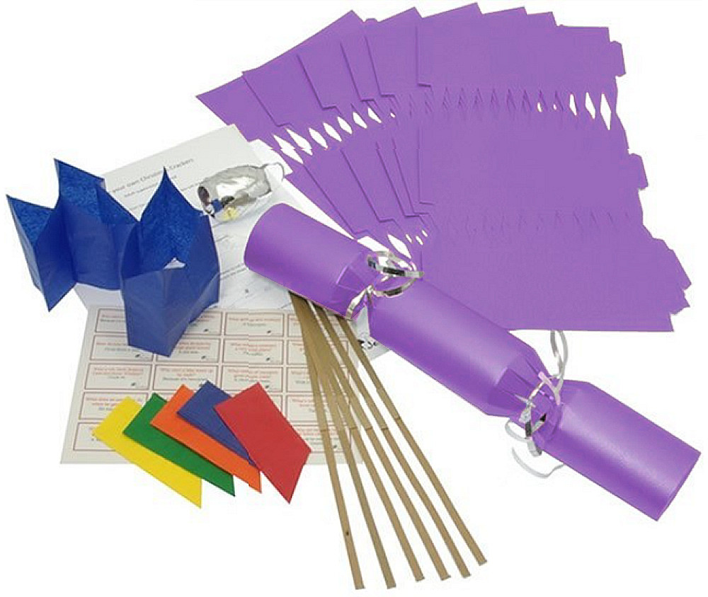 Deluxe Christmas Cracker Kit 35cm - Purple - 6 Pack