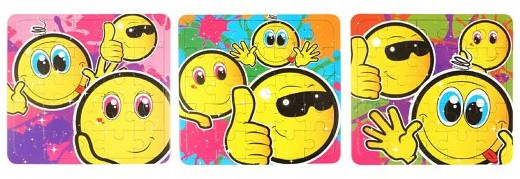 Mini Smile Face Jigsaw Puzzles - 6 Pack