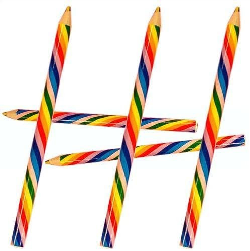 Giant Rainbow Pencils - 6 Pack