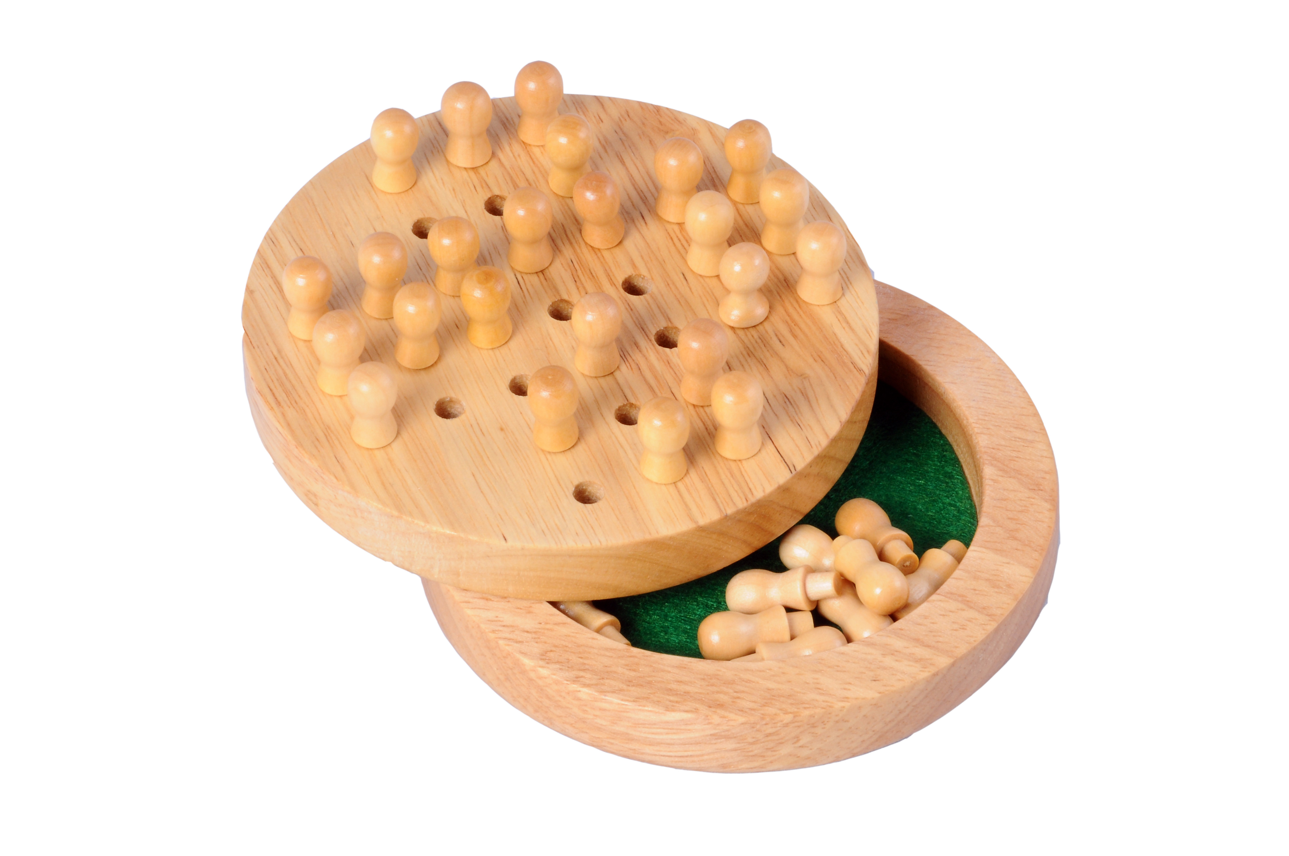 wooden travel eclipse solitaire board game