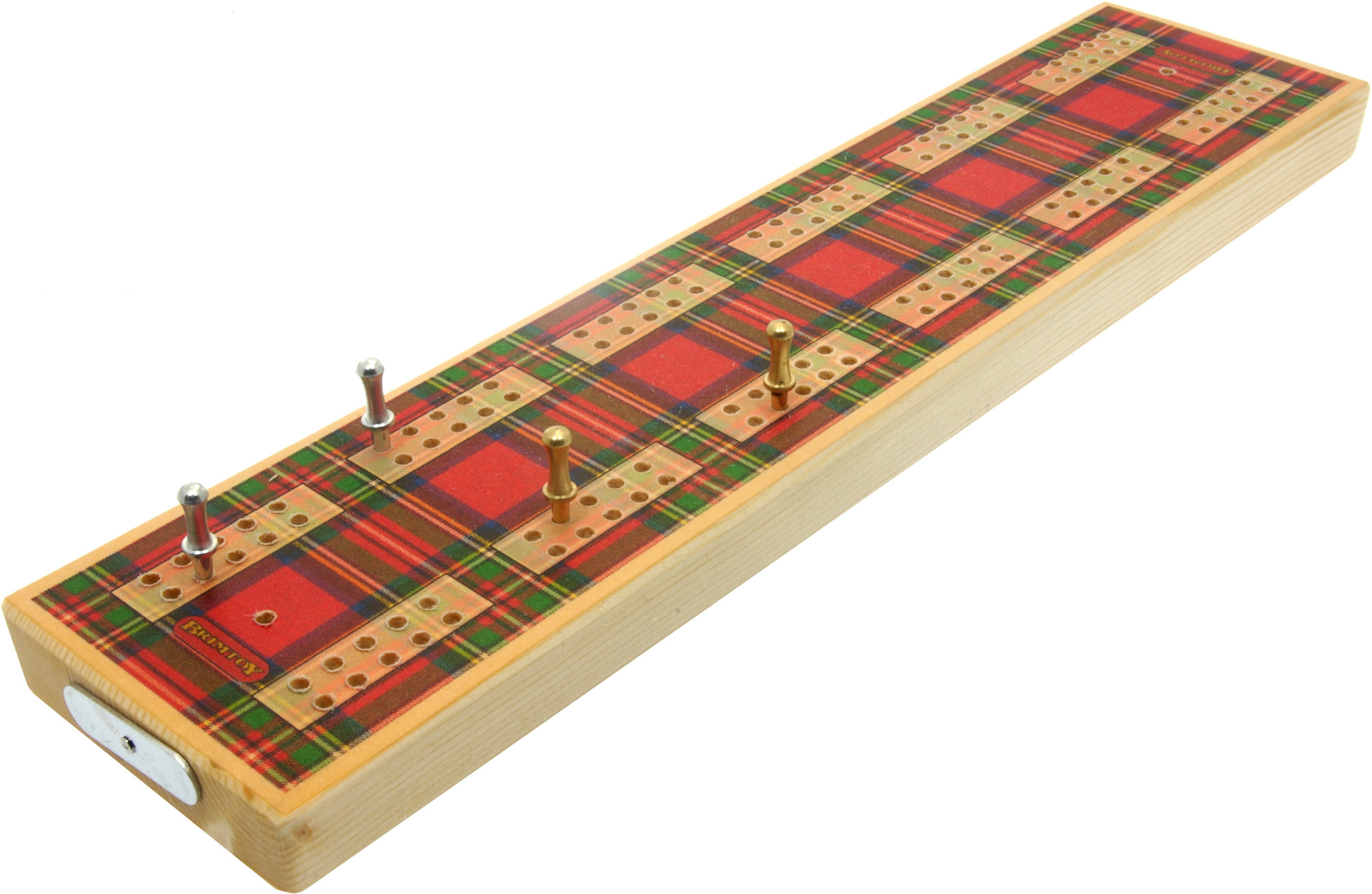 Tartan design wooden cribbage board