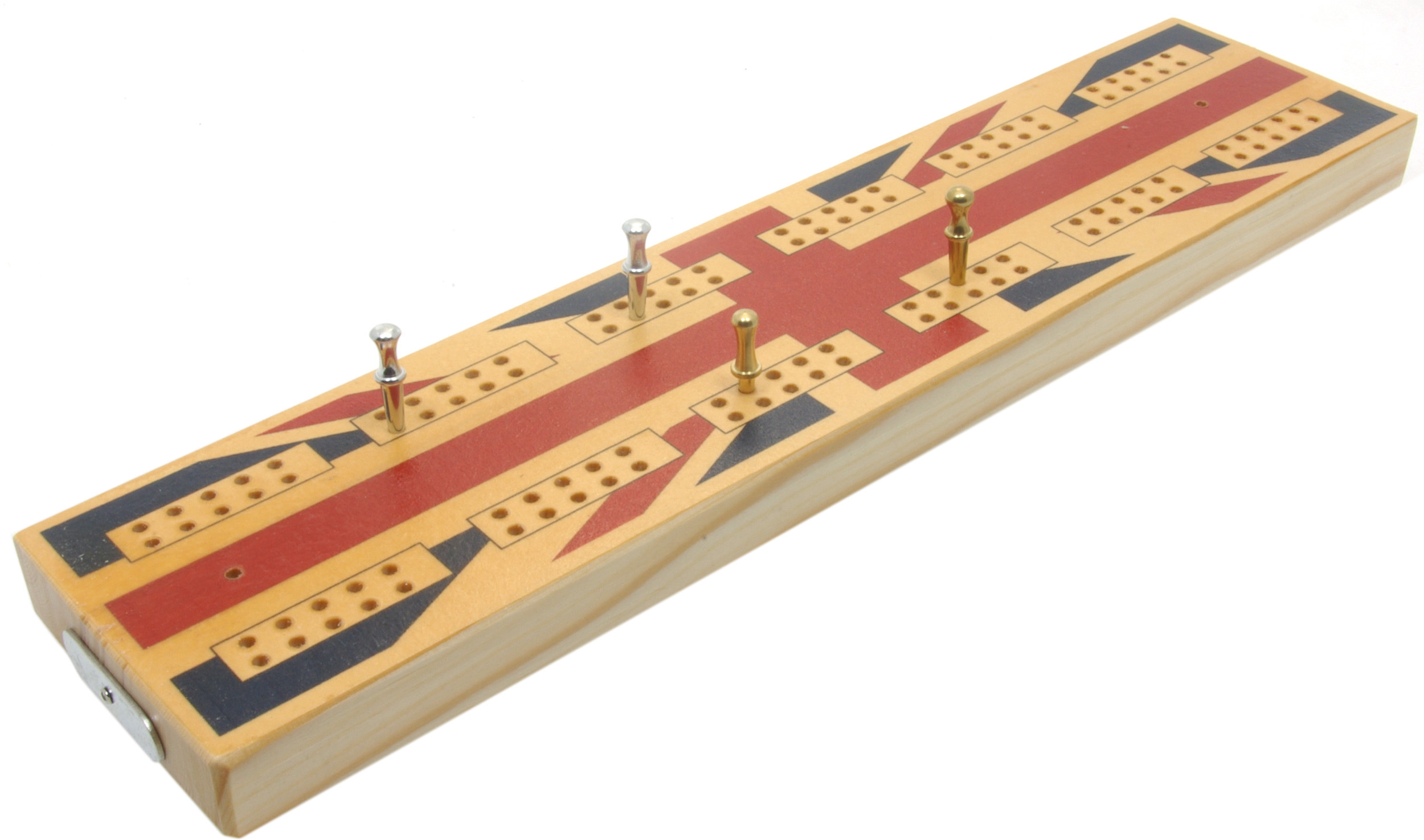 Union Jack wooden cribbage board