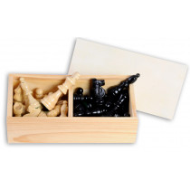 77mm Ash wood chess pieces in wooden box