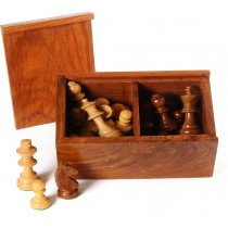 Deluxe Polished boxwood chess pieces, 76mm chessmen