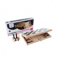 Wooden folding Chess / Backgammon set