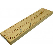 Continuous 2 track wooden British cribbage board - 30cm (12")