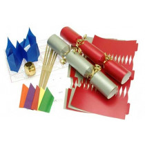 Deluxe Christmas Cracker Kit  35cm - Red & Silver - 6 Pack