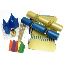 Deluxe Christmas Cracker Kit 35cm - Gold & Blue - 6 Pack