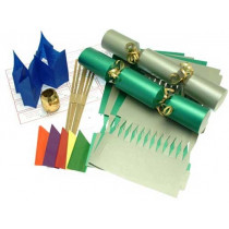 Deluxe Christmas Cracker Kit 35cm - Silver & Green - 6 Pack