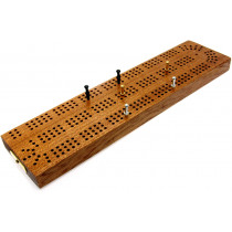 Continuous 3 track hardwood British cribbage board - 30cm (12")