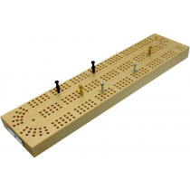 Continuous 3 track wooden British cribbage board - 30cm (12")