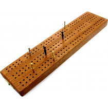 3 track hardwood British cribbage board - 30cm (12")