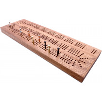 Continuous 4 track hardwood British cribbage board - 30cm (12")