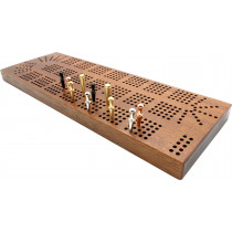 5 track hardwood continuous cribbage board