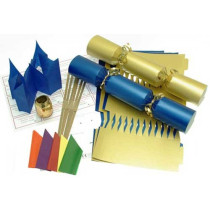Deluxe Christmas Cracker Kit 35cm - Gold & Blue - 10 Pack