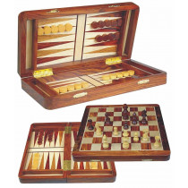 Deluxe Chess and backgammon magnetic inlaid palis wood 30cm