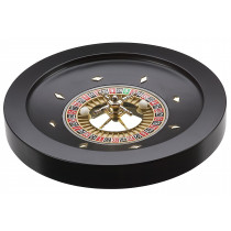 Deluxe wooden roulette wheel black furnished 36cm