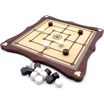 Nine men's morris traditional wooden board game