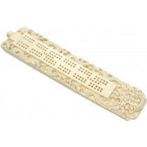 Chinese carved bone Cribbage Board