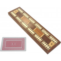 Inlaid mahogany and bone cribbage board