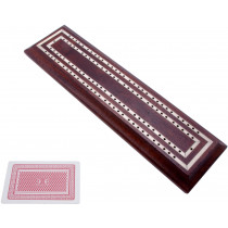 Inlaid Mahogany & Bone Cribbage board