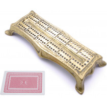 Large Brass shaped cribbage board