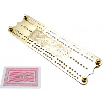 Engraved brass cribbage board