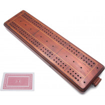 Inlaid mahogany cribbage board