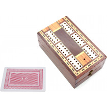 Inlaid Mahogany and Bone cribbage box