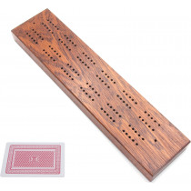 Solid mahogany cribbage board