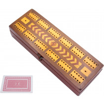 Inlaid antique mahogany cribbage box