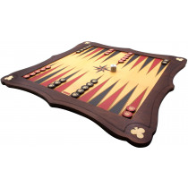 40cm (15") wooden Backgammon board with wooden stones, dice & doubling dice