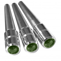 Green Crystal Chrome Cribbage Pegs 3 Pack