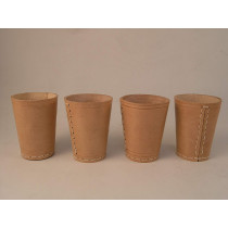 Set of 4 Leather dice cups