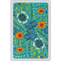 Summer flowers playing cards - blue