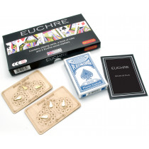 Euchre boxed playing card game set