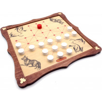 Fox & Geese traditional wooden board game