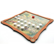 Fox & Geese traditional wooden board game