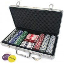 Poker set in aluminium case with 300 poker chips