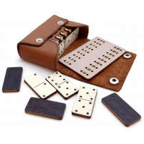 Leather Travel Dominoes set