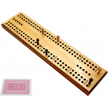 Low vision, tactile wooden cribbage board