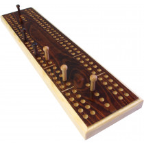 Low vision, tactile wooden cribbage board